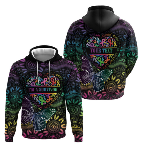Australia Cancer Survivor Personalised Hoodie I’m A Survivor Ribbon Heart