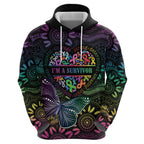 Australia Cancer Survivor Personalised Hoodie I’m A Survivor Ribbon Heart