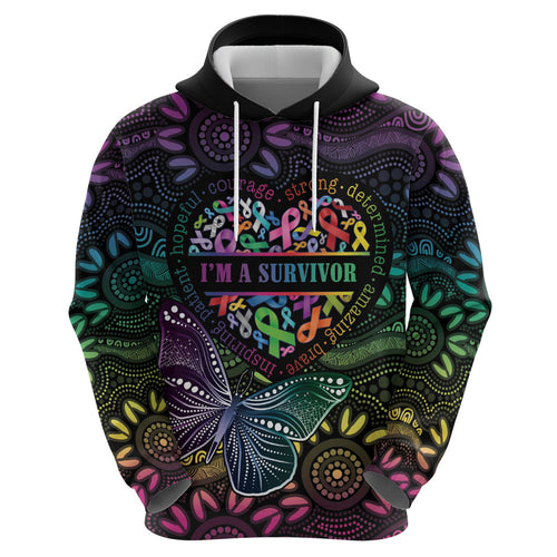 Australia Cancer Survivor Personalised Hoodie I’m A Survivor Ribbon Heart