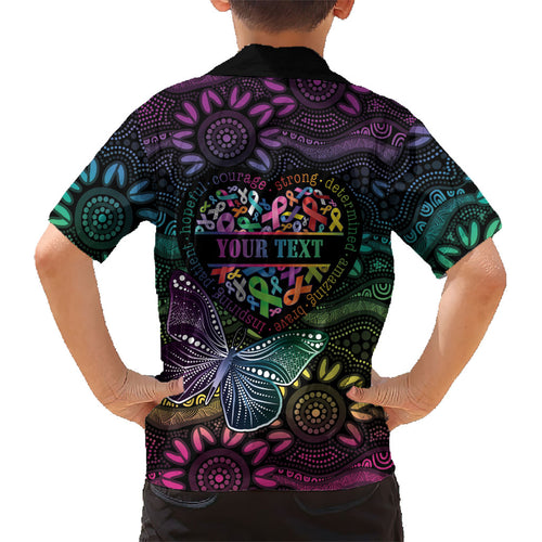 Australia Cancer Survivor Personalised Kid Hawaiian Shirt I’m A Survivor Ribbon Heart