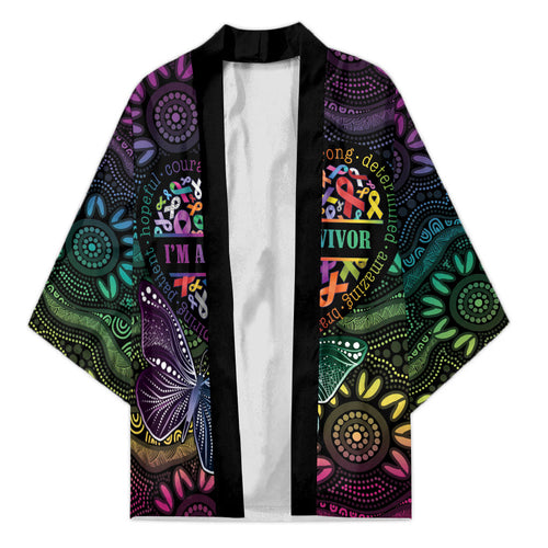 Australia Cancer Survivor Personalised Kimono I’m A Survivor Ribbon Heart