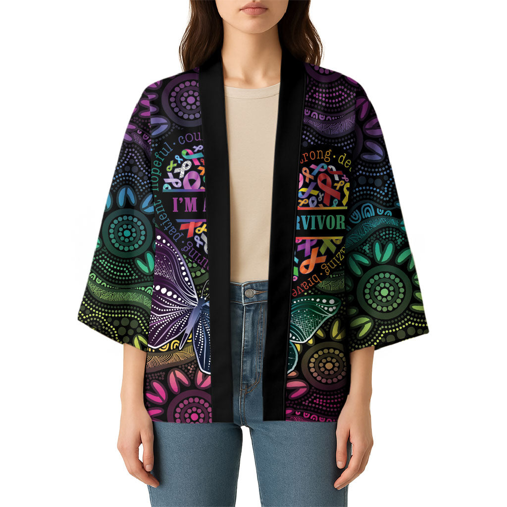 Australia Cancer Survivor Personalised Kimono I’m A Survivor Ribbon Heart