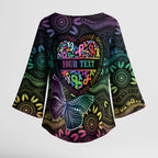 Australia Cancer Survivor Personalised Kimono Sleeve Blouse I’m A Survivor Ribbon Heart