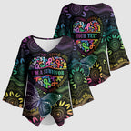 Australia Cancer Survivor Personalised Kimono Sleeve Blouse I’m A Survivor Ribbon Heart