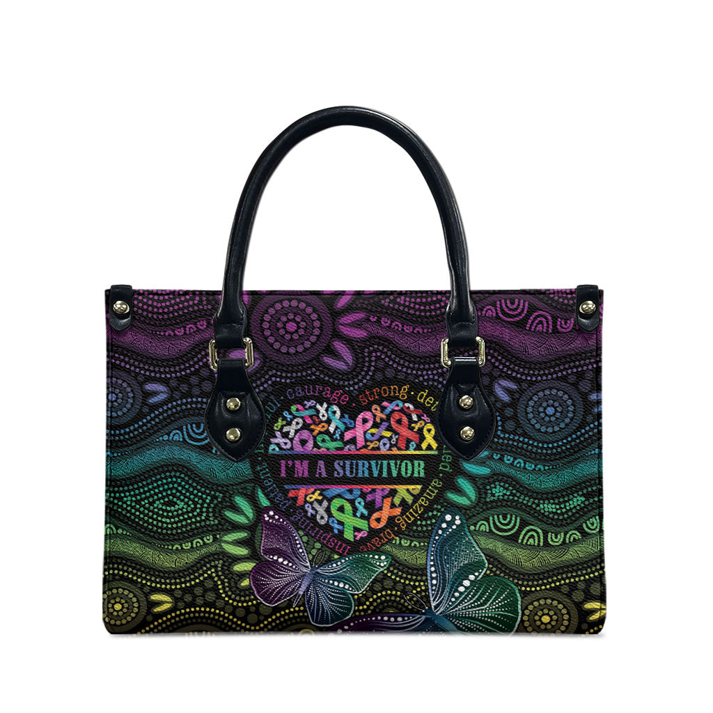 Australia Cancer Survivor Leather Bag I’m A Survivor Ribbon Heart