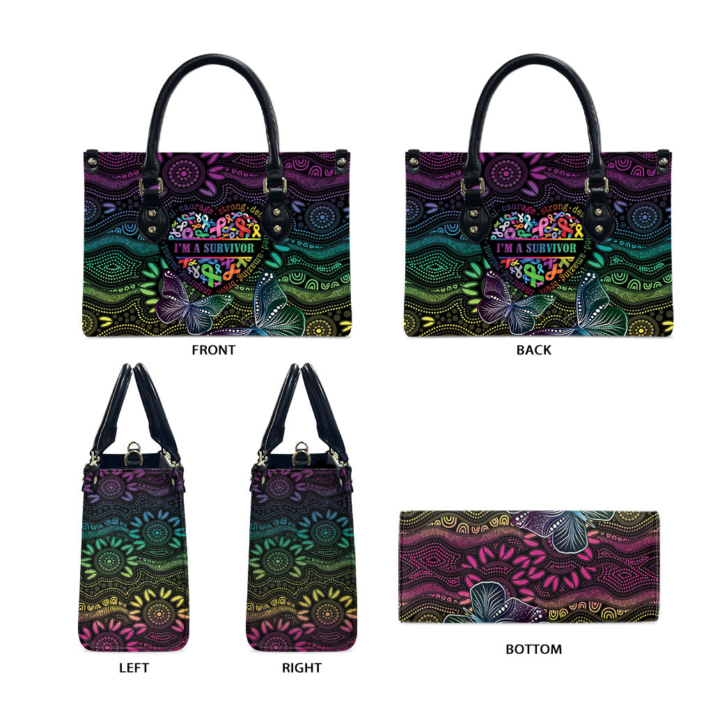 Australia Cancer Survivor Leather Bag I’m A Survivor Ribbon Heart