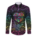 Australia Cancer Survivor Personalised Long Sleeve Button Shirt I’m A Survivor Ribbon Heart