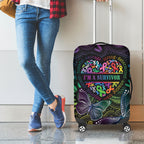 Australia Cancer Survivor Luggage Cover I’m A Survivor Ribbon Heart