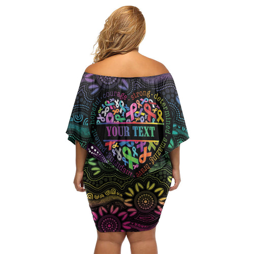 Australia Cancer Survivor Personalised Off Shoulder Short Dress I’m A Survivor Ribbon Heart