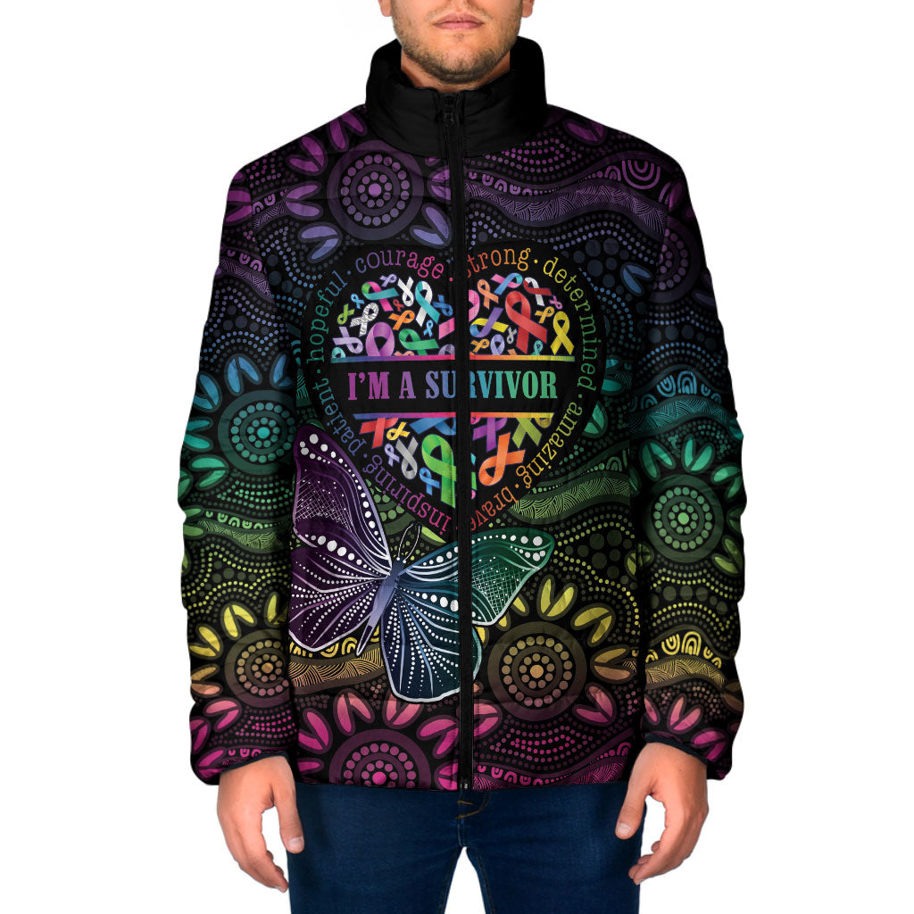 Australia Cancer Survivor Personalised Padded Jacket I’m A Survivor Ribbon Heart