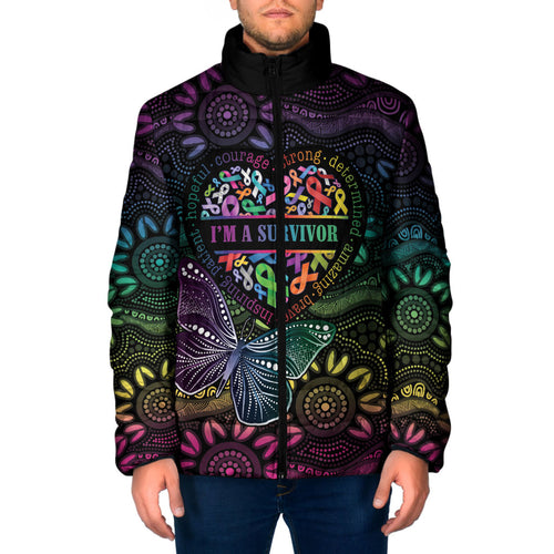Australia Cancer Survivor Personalised Padded Jacket I’m A Survivor Ribbon Heart