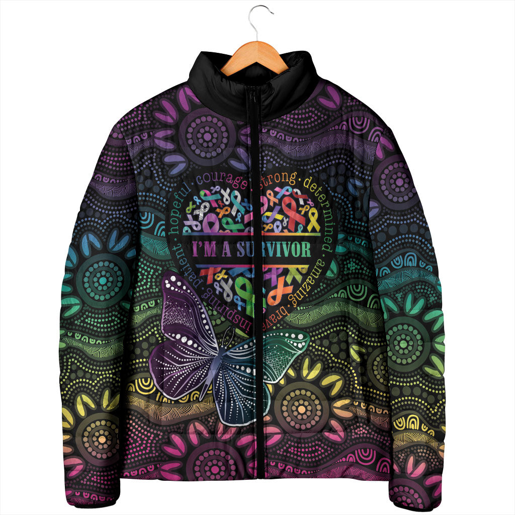 Australia Cancer Survivor Personalised Padded Jacket I’m A Survivor Ribbon Heart