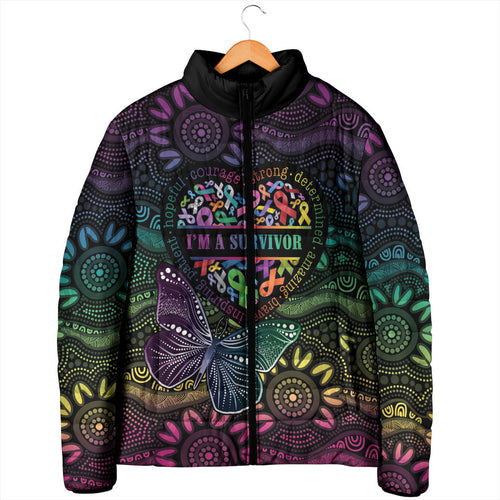 Australia Cancer Survivor Personalised Padded Jacket I’m A Survivor Ribbon Heart