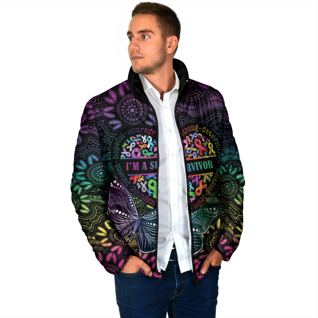 Australia Cancer Survivor Personalised Padded Jacket I’m A Survivor Ribbon Heart
