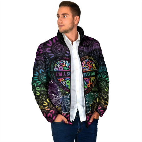 Australia Cancer Survivor Personalised Padded Jacket I’m A Survivor Ribbon Heart