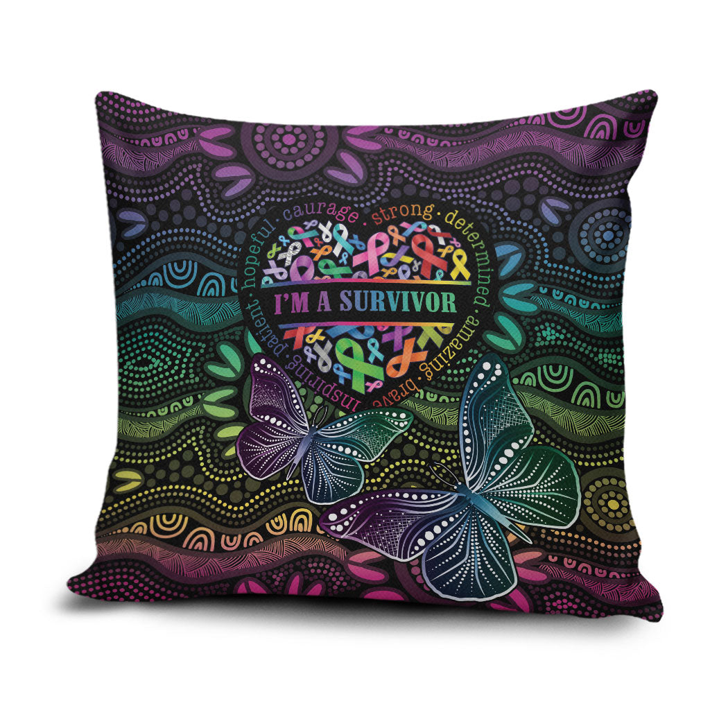Australia Cancer Survivor Pillow Cover I’m A Survivor Ribbon Heart