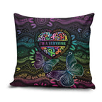 Australia Cancer Survivor Pillow Cover I’m A Survivor Ribbon Heart
