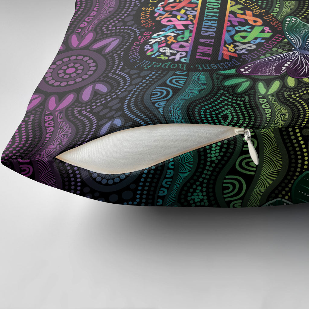 Australia Cancer Survivor Pillow Cover I’m A Survivor Ribbon Heart