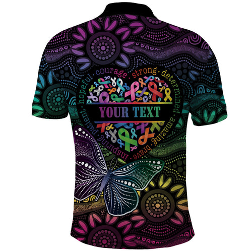 Australia Cancer Survivor Personalised Polo Shirt I’m A Survivor Ribbon Heart