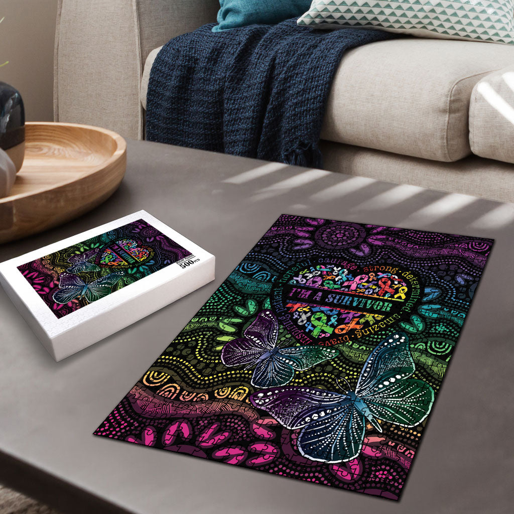 Australia Cancer Survivor Puzzle I’m A Survivor Ribbon Heart