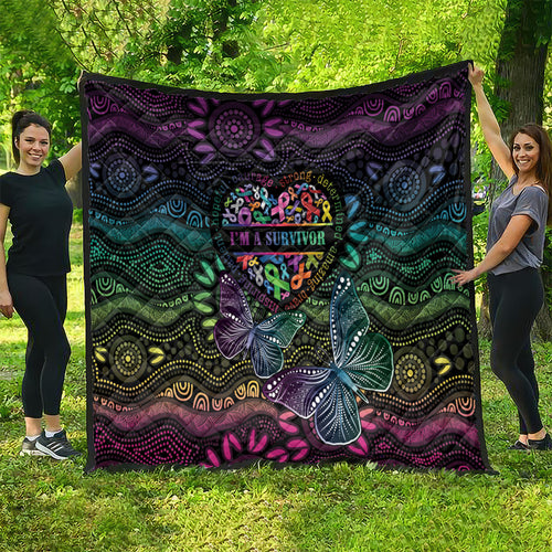 Australia Cancer Survivor Quilt I’m A Survivor Ribbon Heart