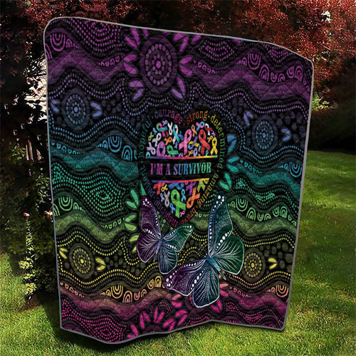 Australia Cancer Survivor Quilt I’m A Survivor Ribbon Heart