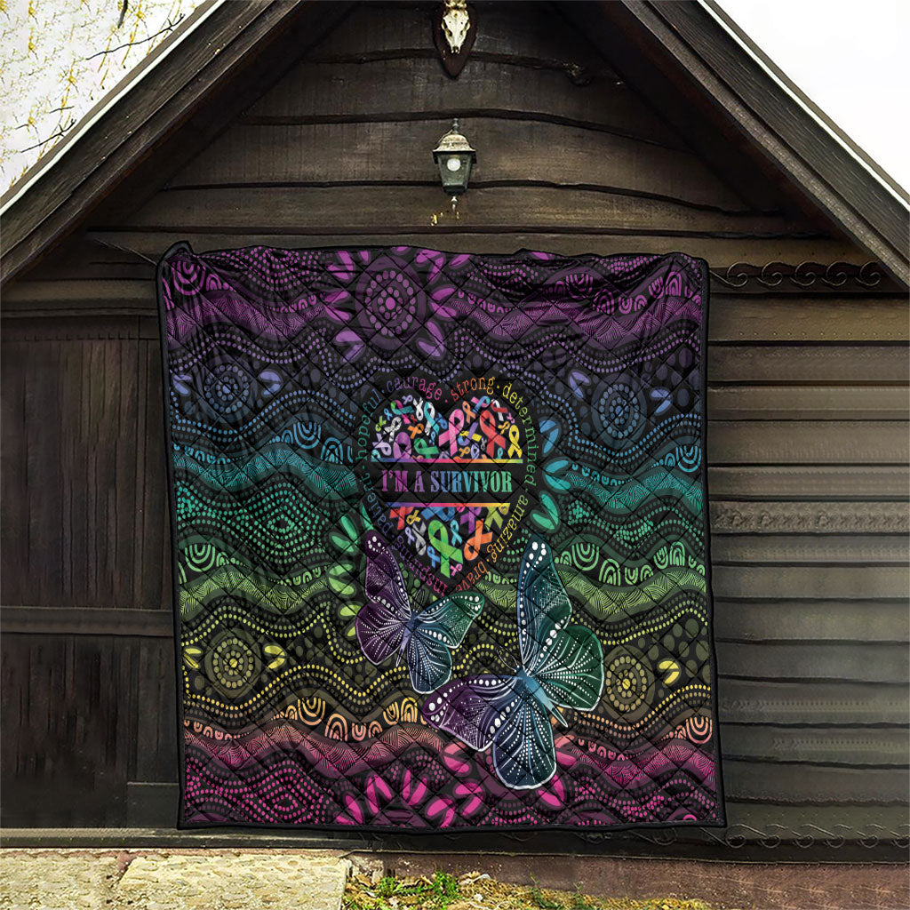 Australia Cancer Survivor Quilt I’m A Survivor Ribbon Heart