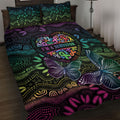 Australia Cancer Survivor Quilt Bed Set I’m A Survivor Ribbon Heart