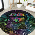 Australia Cancer Survivor Round Carpet I’m A Survivor Ribbon Heart