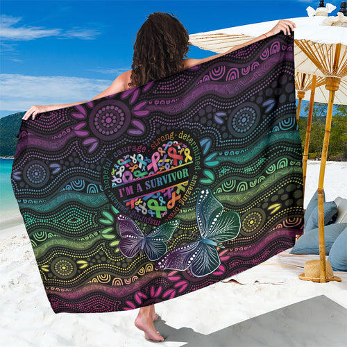 Australia Cancer Survivor Sarong I’m A Survivor Ribbon Heart