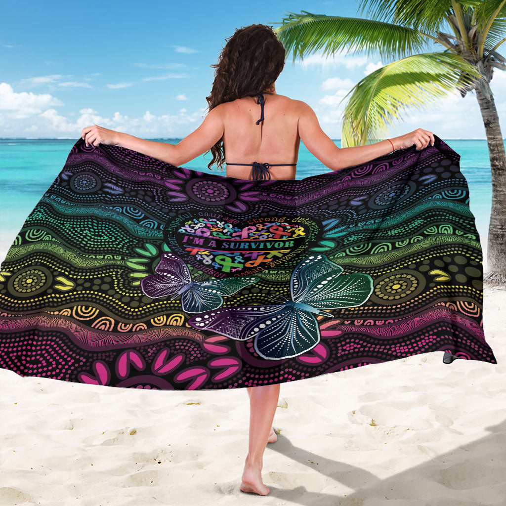 Australia Cancer Survivor Sarong I’m A Survivor Ribbon Heart