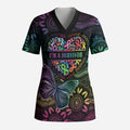 Australia Cancer Survivor Personalised Scrub Top I’m A Survivor Ribbon Heart