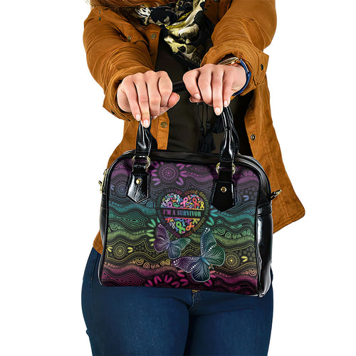 Australia Cancer Survivor Shoulder Handbag I’m A Survivor Ribbon Heart