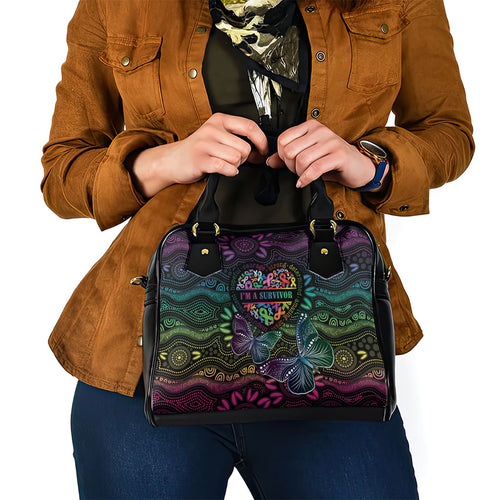 Australia Cancer Survivor Shoulder Handbag I’m A Survivor Ribbon Heart