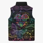Australia Cancer Survivor Personalised Sleeveless Puffer Jacket I’m A Survivor Ribbon Heart