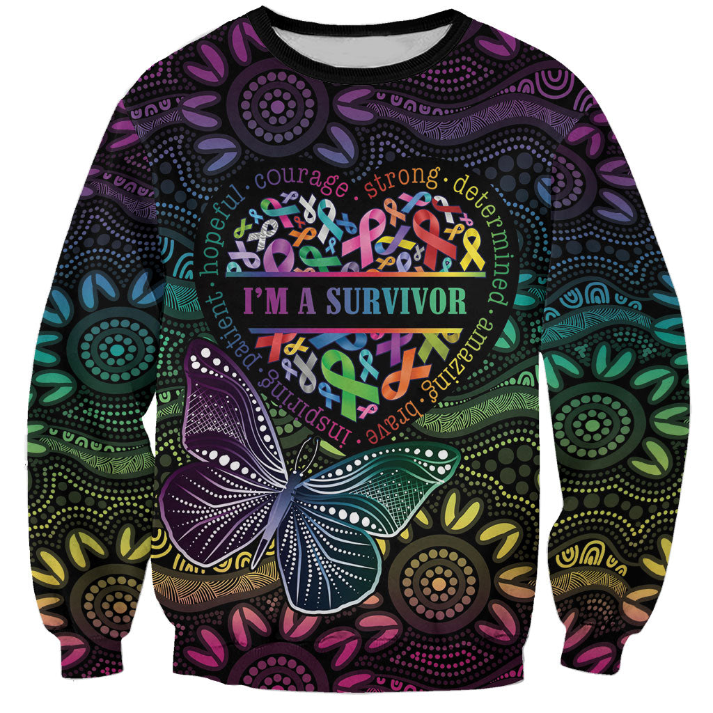 Australia Cancer Survivor Personalised Sweatshirt I’m A Survivor Ribbon Heart