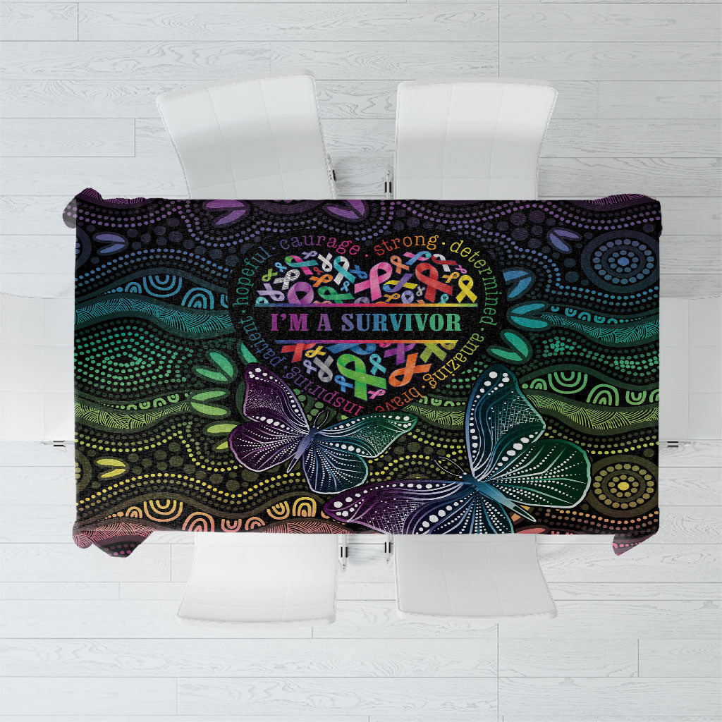 Australia Cancer Survivor Tablecloth I’m A Survivor Ribbon Heart