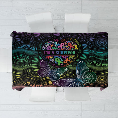 Australia Cancer Survivor Tablecloth I’m A Survivor Ribbon Heart