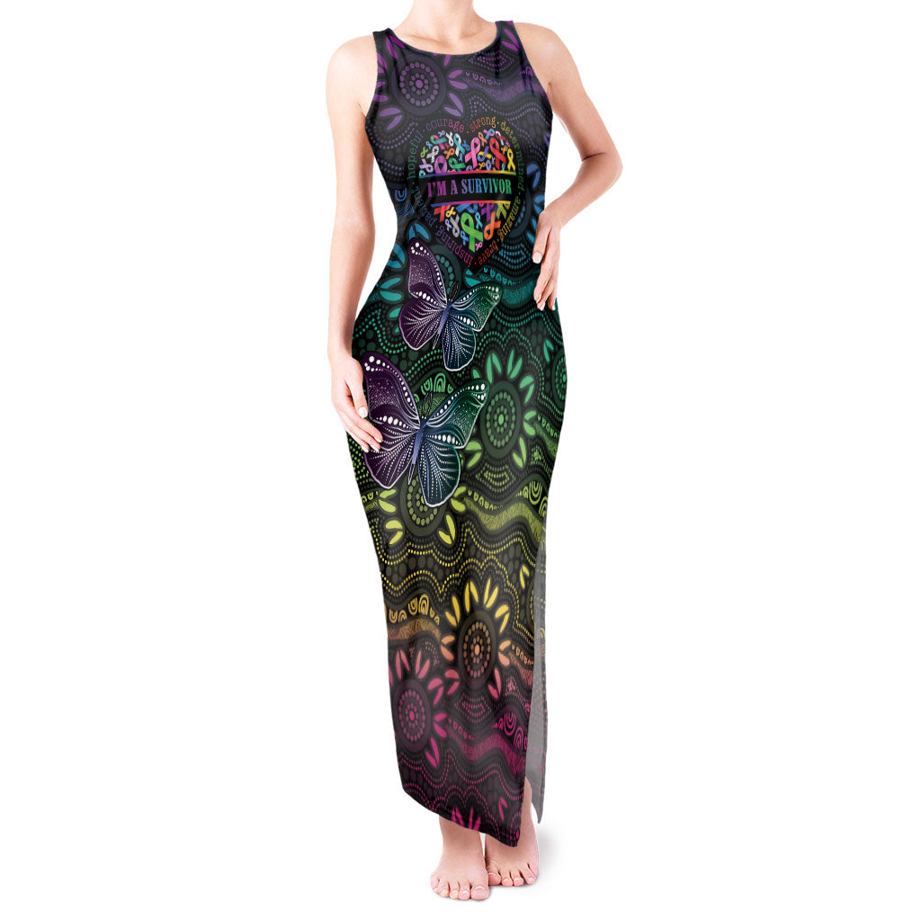 Australia Cancer Survivor Personalised Tank Maxi Dress I’m A Survivor Ribbon Heart