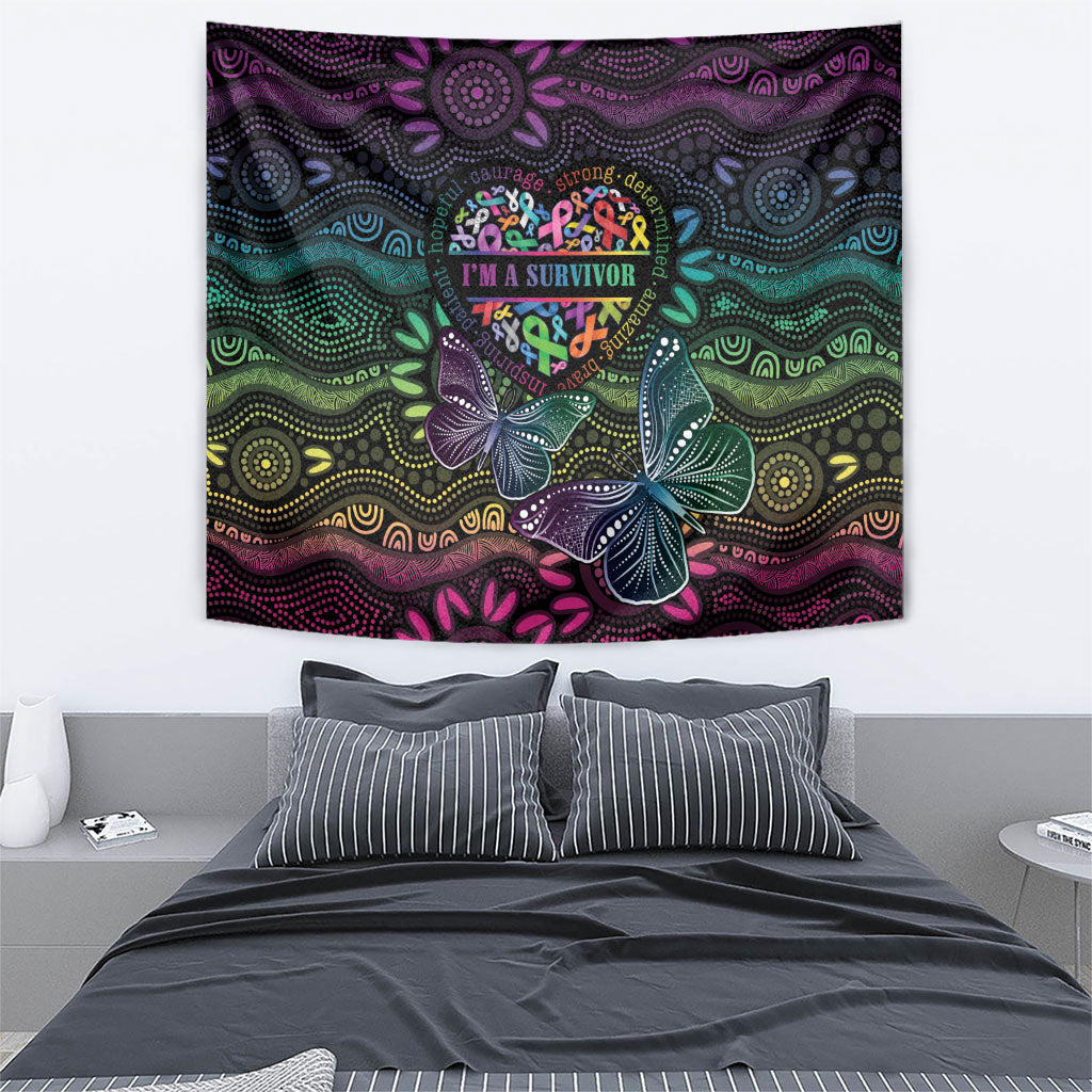 Australia Cancer Survivor Tapestry I’m A Survivor Ribbon Heart