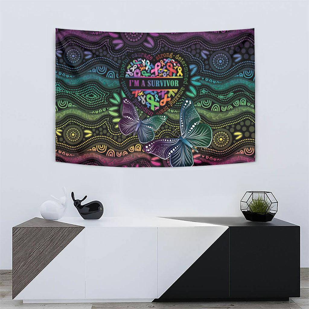 Australia Cancer Survivor Tapestry I’m A Survivor Ribbon Heart