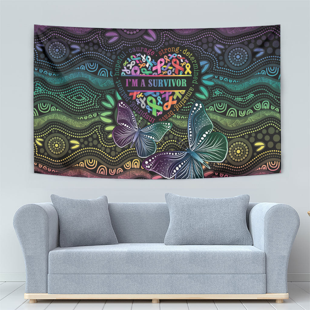 Australia Cancer Survivor Tapestry I’m A Survivor Ribbon Heart