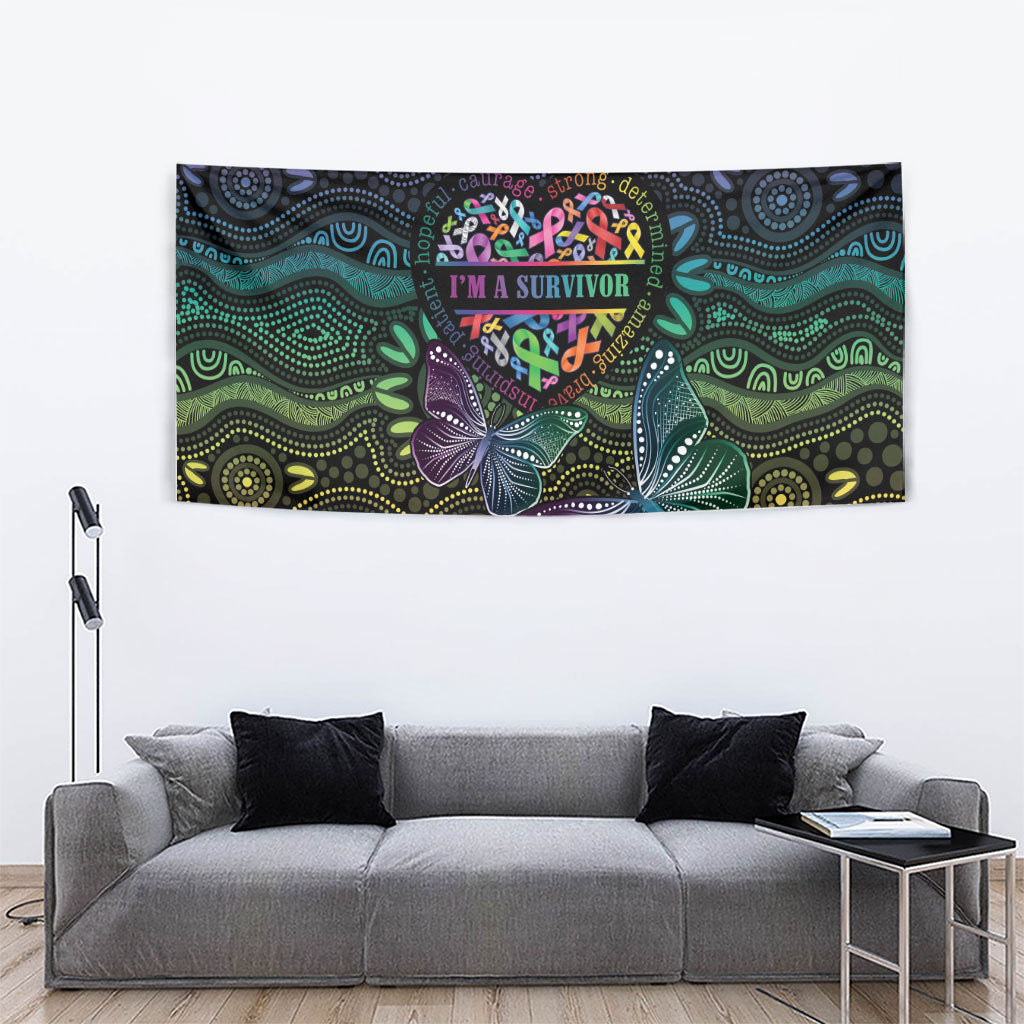 Australia Cancer Survivor Tapestry I’m A Survivor Ribbon Heart