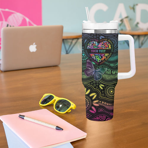 Australia Cancer Survivor Personalised Tumbler With Handle I’m A Survivor Ribbon Heart