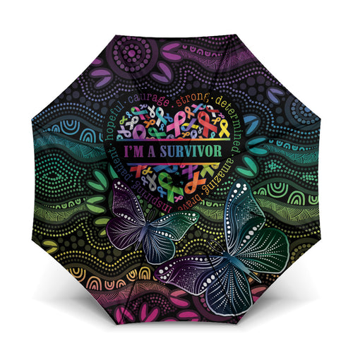 Australia Cancer Survivor Umbrella I’m A Survivor Ribbon Heart