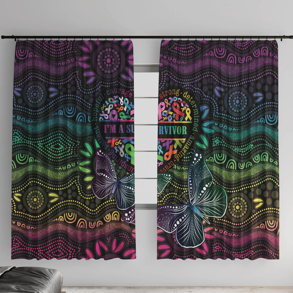 Australia Cancer Survivor Window Curtain I’m A Survivor Ribbon Heart