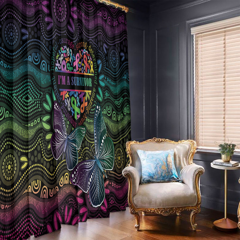 Australia Cancer Survivor Window Curtain I’m A Survivor Ribbon Heart