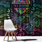 Australia Cancer Survivor Window Curtain I’m A Survivor Ribbon Heart