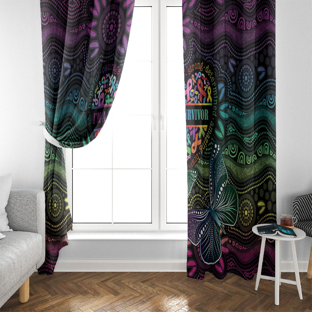 Australia Cancer Survivor Window Curtain I’m A Survivor Ribbon Heart