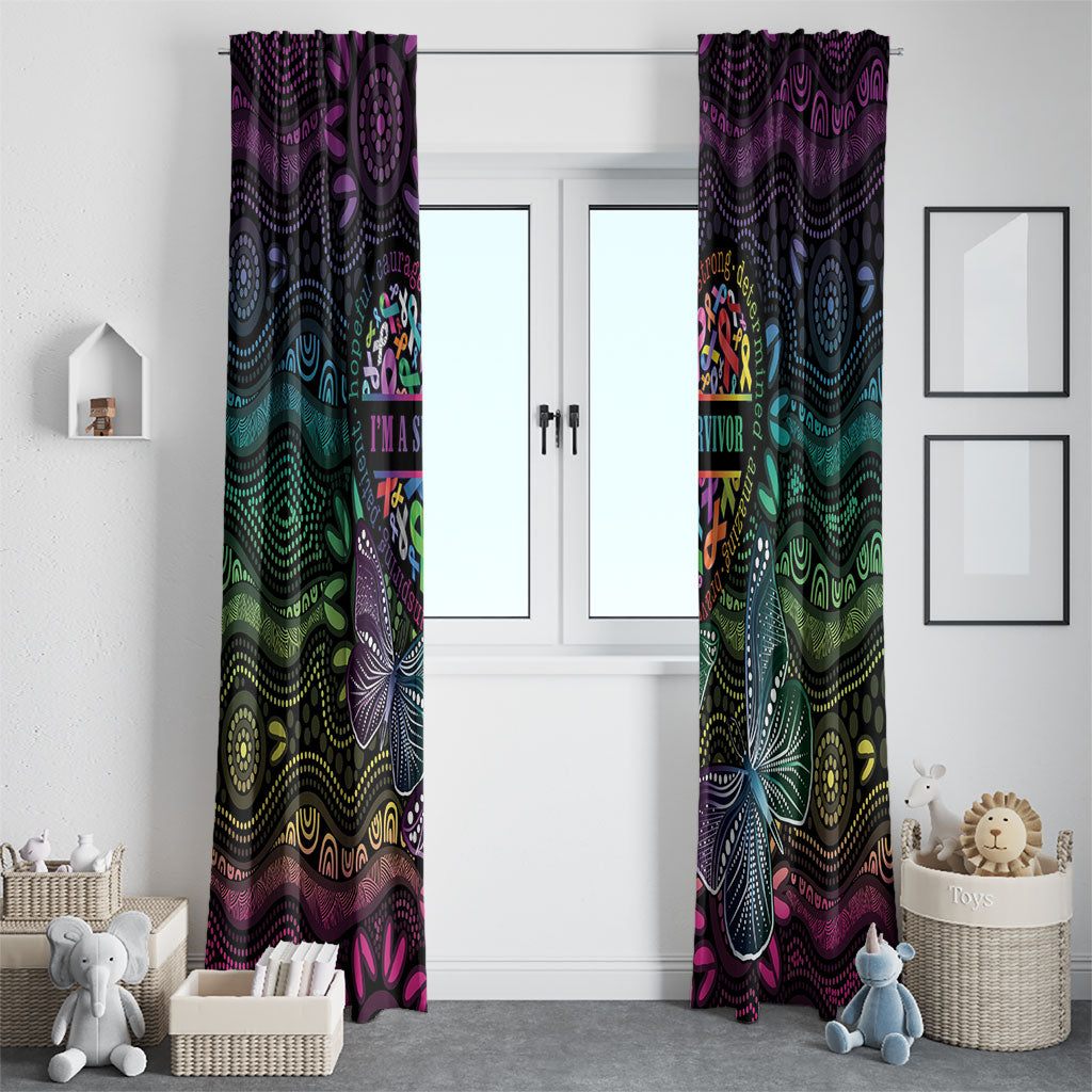Australia Cancer Survivor Window Curtain I’m A Survivor Ribbon Heart